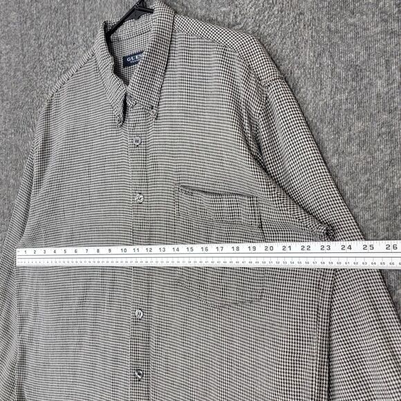Guess Shirt Mens L Black White Houndstooth Flannel Vintage Classics Button Up - Picture 5 of 10